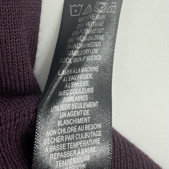 Adrianna Papell Deep Purple Tie Neck Sweater Ballon Sleeve Women’s Size XL Chic - Picture 5 of 7